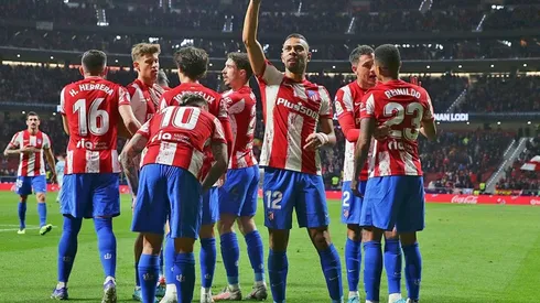 Festejo de gol de Atlético de Madrid.