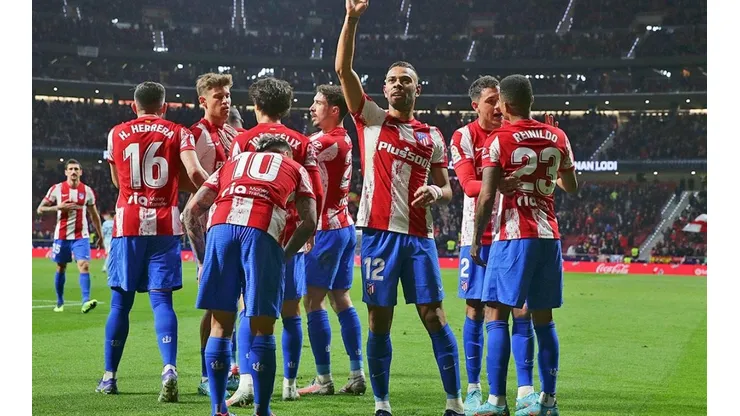 Festejo de gol de Atlético de Madrid.