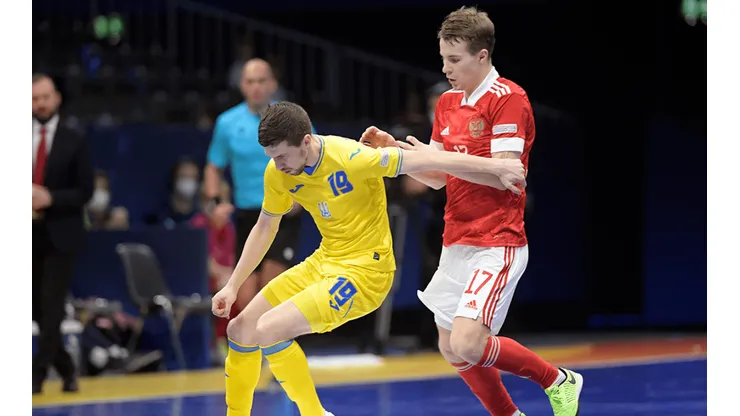 Ucrania y Rusia en la Euro Futsal 2022.