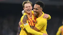 De Jong y Aubameyang, dos de los goleadores de la noche.