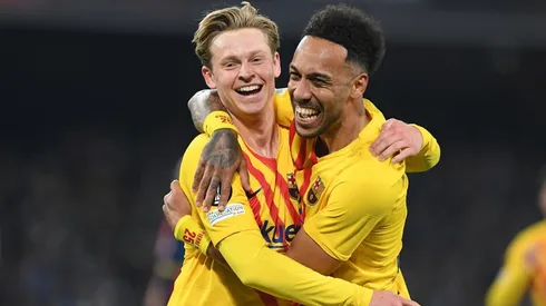 De Jong y Aubameyang, dos de los goleadores de la noche.