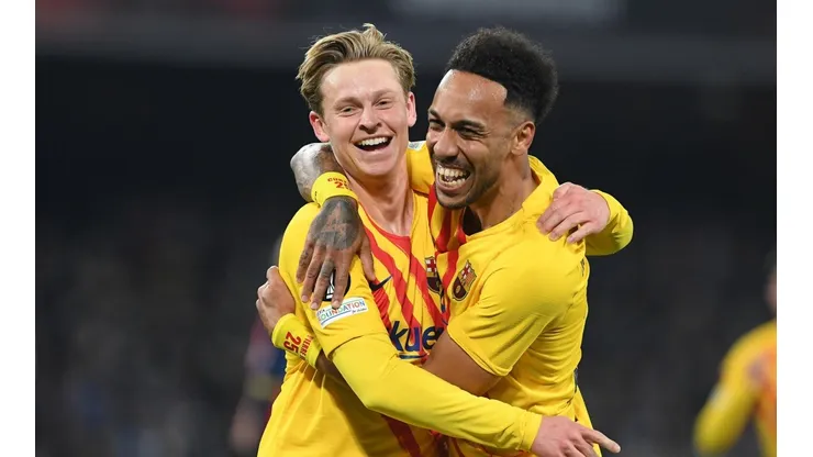 De Jong y Aubameyang, dos de los goleadores de la noche.