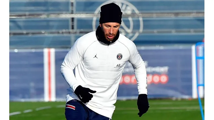 Ramos en entrenamiento con PSG.