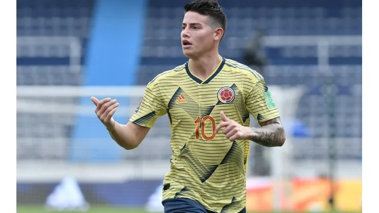 James Rodríguez, en un encuentro con la selección Colombia.