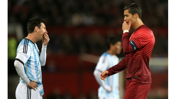 Lionel Messi y Cristiano Ronaldo en un amistoso entre Portugal y Argentina.