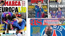 Las portadas de los medios tras el empate del Barcelona anoche.
