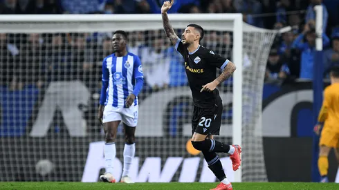 Festejo de gol de Lazio.