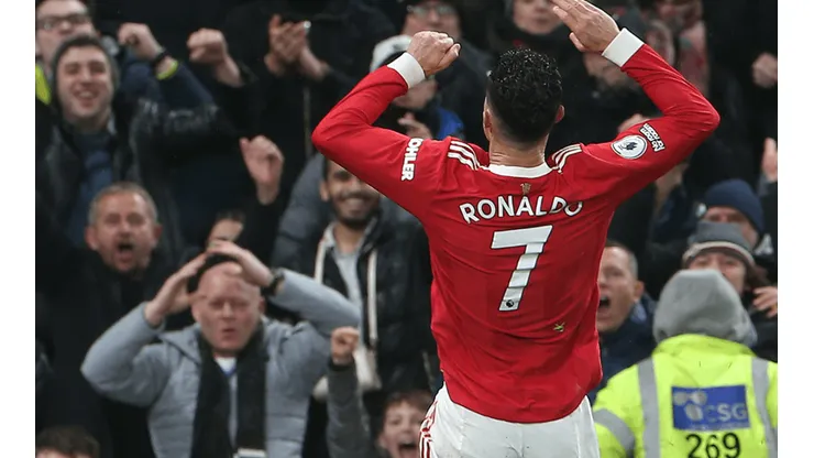 Cristiano Ronaldo en festejo con Manchester United.