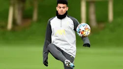 Luis Díaz en entrenamiento previo a Champions.