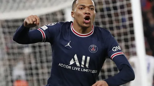 Kylian Mbappé celebrando su tanto ante Real Madrid.