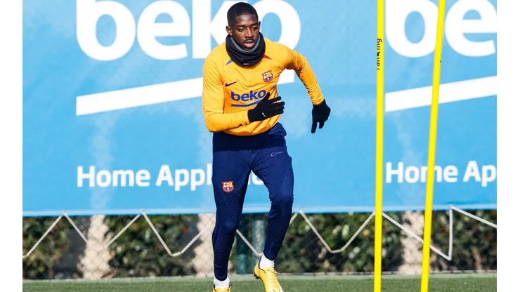 Dembélé entrena en Barcelona