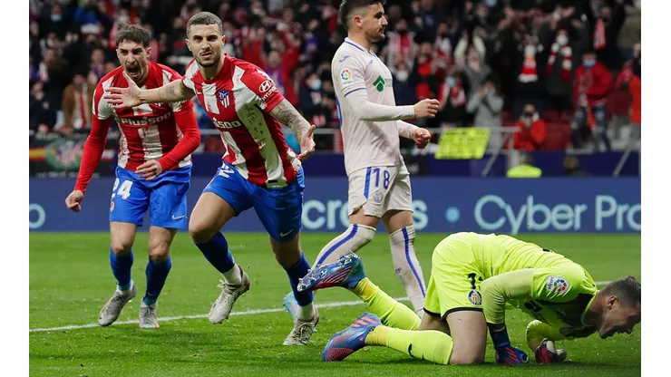 Celebración del triunfo de Atlético.