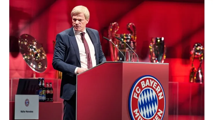 Oliver Kahn en una asamblea del Bayern Munich.