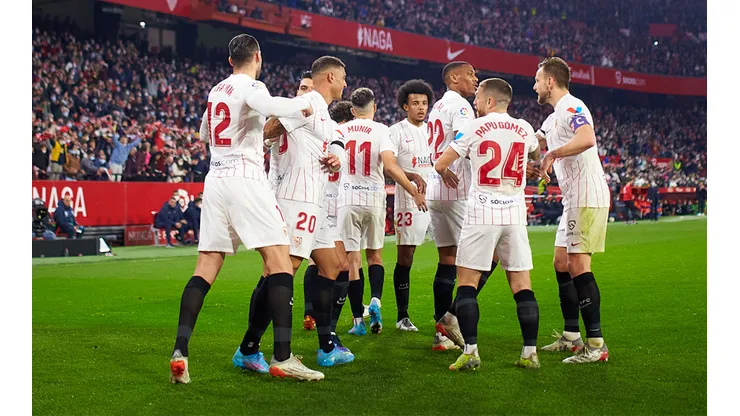 Sevilla en festejo de gol.