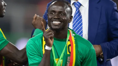 Mané en festejo con Senegal.