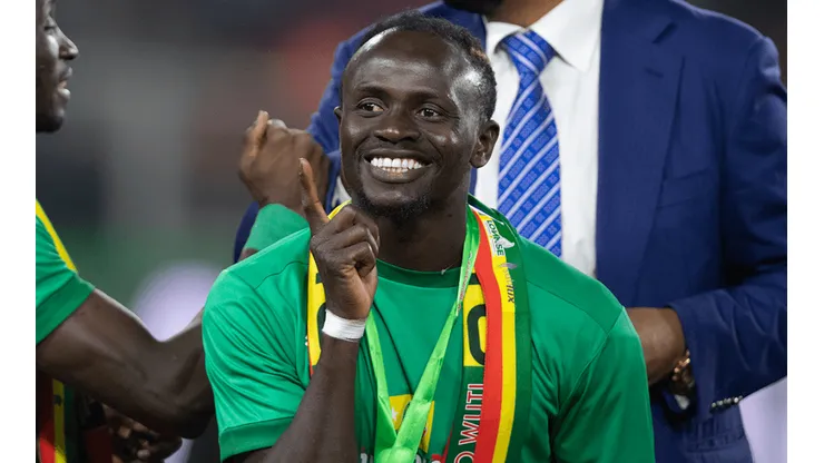 Mané en festejo con Senegal.