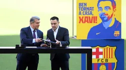 Joan Laporta y Xavi Hernández, presidente y entrenador del Barcelona.