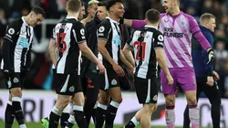 Festejo del triunfo de Newcastle