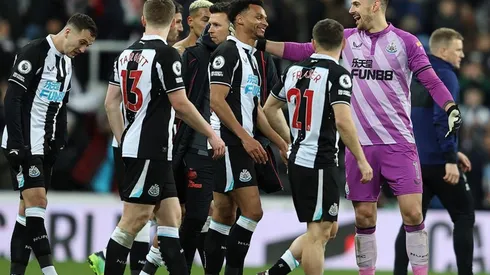 Festejo del triunfo de Newcastle