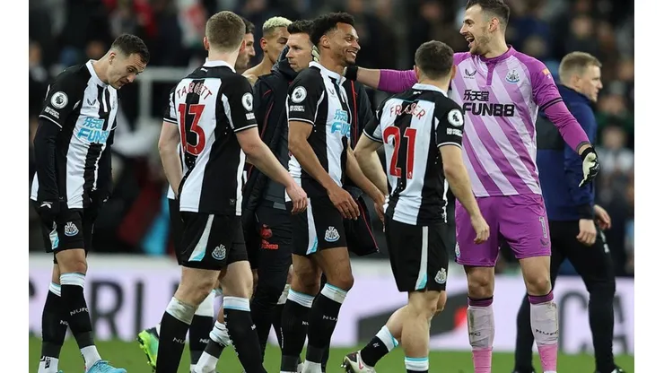 Festejo del triunfo de Newcastle