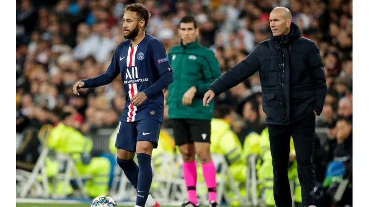 Zinedine Zidane y Neymar en un encuentro del PSG.