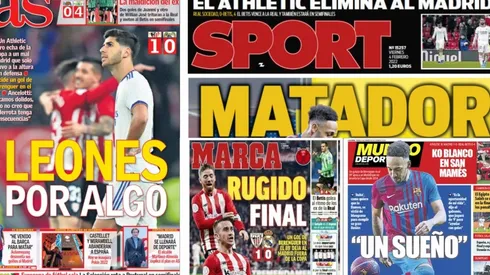 Las portadas de los medios tras la eliminación del Real Madrid de la Copa del Rey.