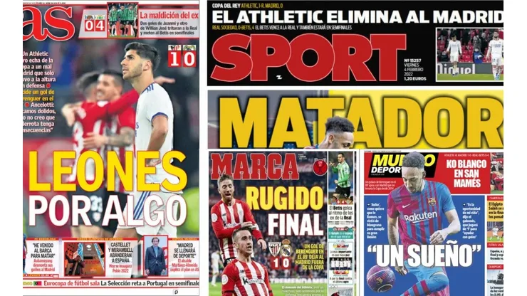 Las portadas de los medios tras la eliminación del Real Madrid de la Copa del Rey.