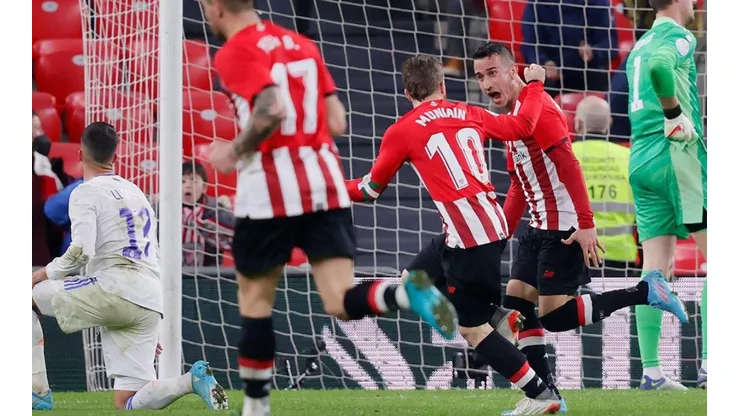 Festejo de gol de Athletic Club.