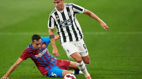 Álvaro Morata en un encuentro contra Barcelona.