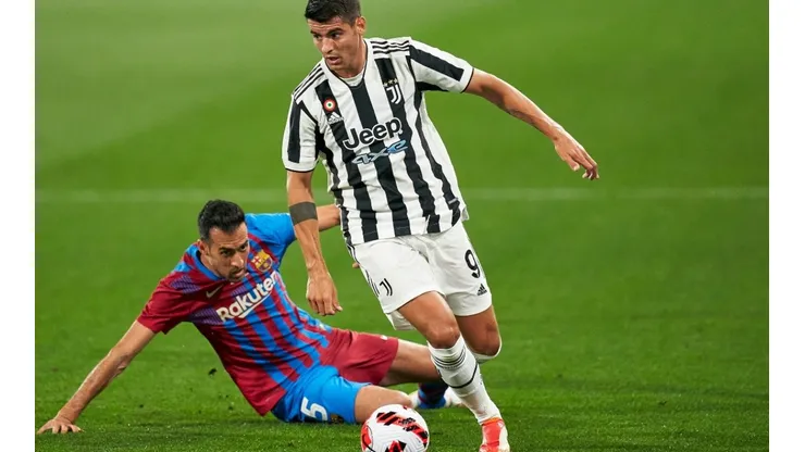Álvaro Morata en un encuentro contra Barcelona.