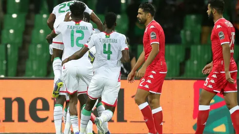 Festejo de gol de Burkina Faso.