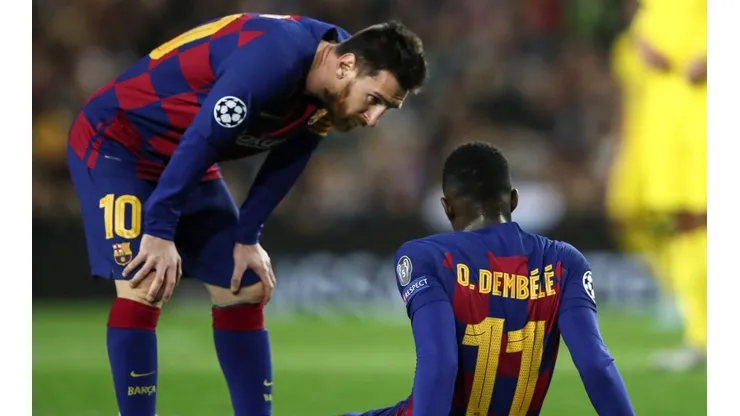 Lionel Messi y Ousmane Dembélé.