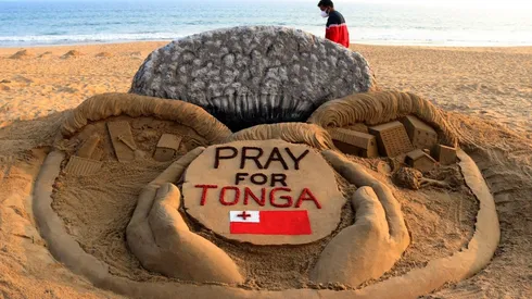 Imagenes después de la erupción del volcán.