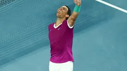 Rafael Nadal, celebrando su victoria en el Australian Open.