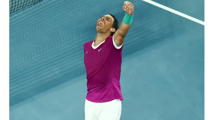 Rafael Nadal, celebrando su victoria en el Australian Open.