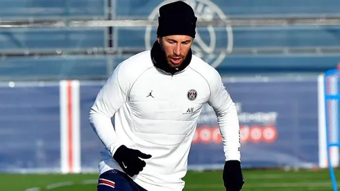 Ramos en entrenamiento con PSG.
