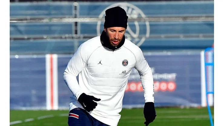 Ramos en entrenamiento con PSG.