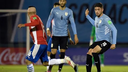 Federico Valverde, en el último partido entre Uruguay y Paraguay