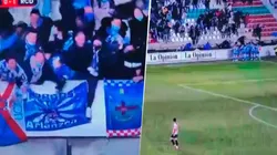 Momento de la caída de la grada.