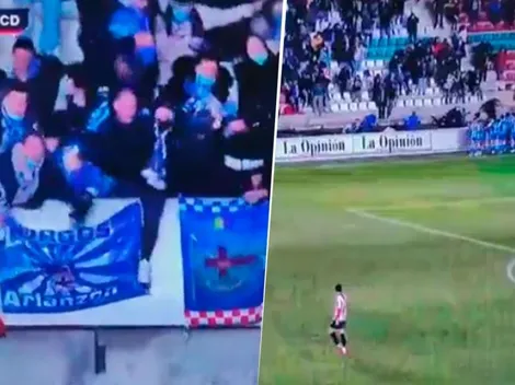 Terrible imagen: se cayó una grada con hinchas en festejo de gol de Deportivo La Coruña