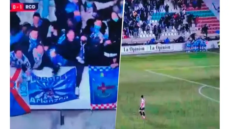 Momento de la caída de la grada.