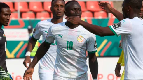 Sadio Mané en acción con Senegal.