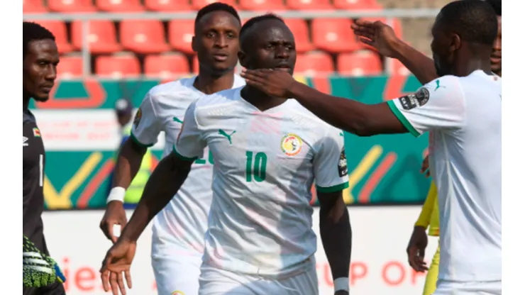 Sadio Mané en acción con Senegal.
