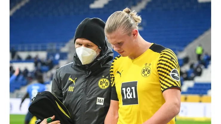 Erling Haaland salió lesionado en su último partido.