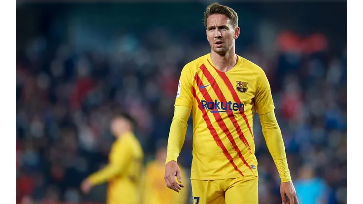 Luuk de Jong en un encuentro con Barcelona.