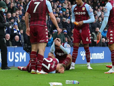 ¿Venganza de los hinchas de Everton? Le dieron un botellazo a Lucas Digne