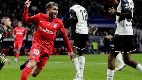 Festejo de gol de Ángel Correa con Atlético de Madrid.