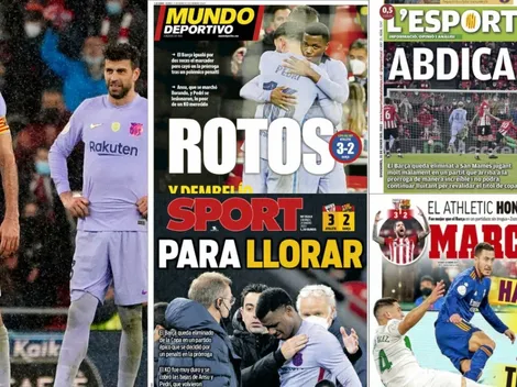 Las portadas de los medios tras una nueva eliminación del Barça