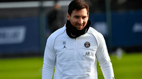 Lionel Messi en entrenamiento con PSG.