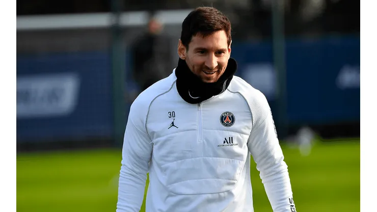 Lionel Messi en entrenamiento con PSG.